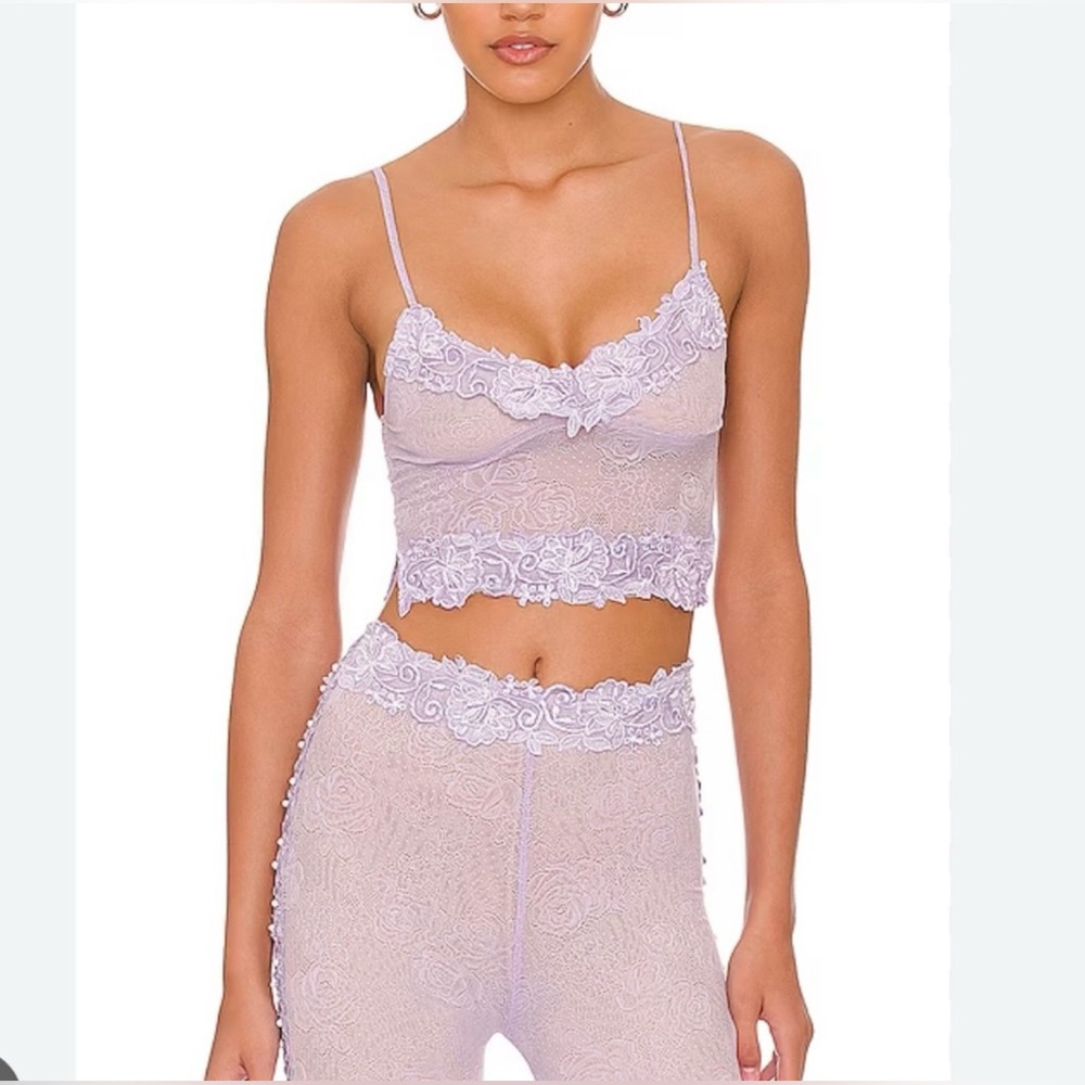 Boys Lie , 2 piece set , violet, top (XS) & bottom (S)
